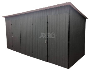 Domek ogrodowy 5x2 2x brama dwuskrzydłowa antracyt Dach spad w tył  GP187