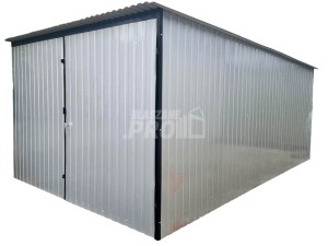 Garaż blaszany 3x5 Brama dwuskrzydłowa   szary spad w tył GP101