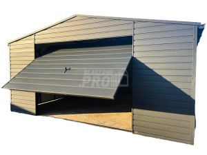 Garaż blaszany 4x6 drzwi  Antracyt  Dach dwuspadowy GP146