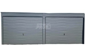 Garaż blaszany 6x6  Brama uchylna x2  antracyt spad w tył GP129