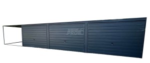 Garaż blaszany 9x5,5 + wiata 3x5,5 - 3x Brama uchylna Antracyt spad w tył  GP218
