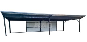 Wiata samochodowa 8x6m częściowa zabudowa + rynna GP167