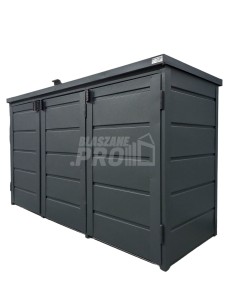 Zabudowa koszy na śmieci wiata śmietnikowa obudowa kubłów 207x80x120 cm 3x240L antracyt GP331