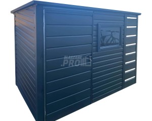 Schowek - Domek Ogrodowy 2x1,5m + wiata 0,5m -  Drzwi  - okno - antracyt - dach spad w tył GP558