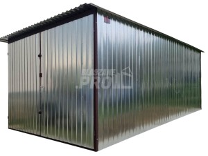 Garaż blaszany 3x4m Brama - ocynk - Dach  spad w tył GP578