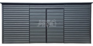 Schowek - Domek Ogrodowy 5x2m - Brama - okno - antracyt - dach spad w tył GP618