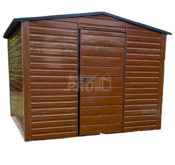 Domek Ogrodowy 3x3 Drzwi Dach dwuspadowy Drewnopodobny - Ciemny orzech GP240