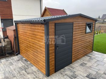 Domek Ogrodowy 3x3 Drzwi Okno rynny Dach dwuspadowy Blachodachówka Antracyt GP233