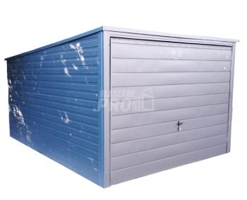 Garaż blaszany 3x4m  Brama uchylna  Antracyt Dach spad w tył GP223