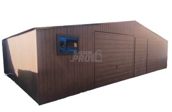 Garaż blaszany 11x6 2x Brama + okno Dach dwuspadowy GP198