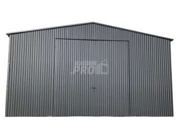Hala Garaż blaszany 6x7 Brama dwuskrzydłowa antracyt dwuspad GP194
