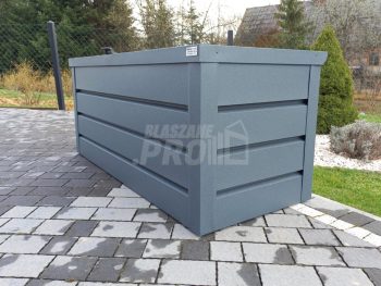 Skrzynia ogrodowa metalowa kufer 150x60x70cm antracyt GP349