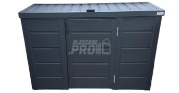 Zabudowa koszy na śmieci wiata śmietnikowa obudowa kubłów 177x65x110 cm 3x120L antracyt GP330