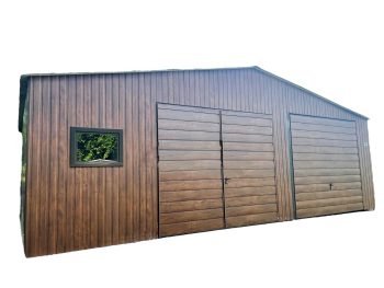 Garaż blaszany 9x6 2x Brama okno drewnopodobny Dach dwuspadowy GP139