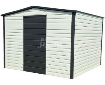 Schowek - Domek ogrodowy - 3x3m - drzwi - antracyt - biały - dach dwuspadowy GP456