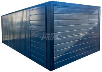 Garaż blaszany 3x5m - Brama uchylna - drzwi - antracyt - dach spad w tył  GP479
