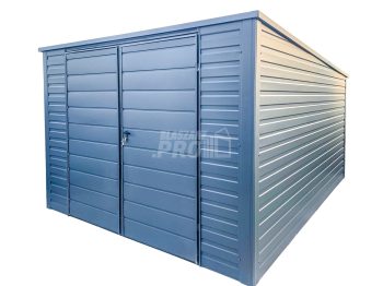 Schowek - Domek Ogrodowy 3x3,5m - Brama Dwuskrzydłowa - Antracyt - Dach Spad w tył GP483