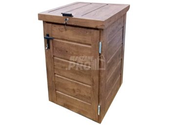 Zabudowa kosza na śmieci wiata śmietnikowa obudowa kubła 80x70x120 cm 1x240L ciemny orzech GP508