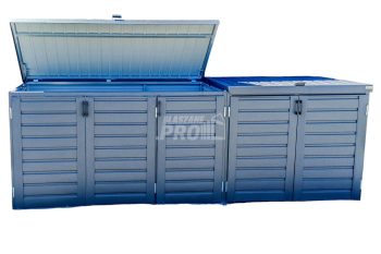 Zabudowa koszy na śmieci wiata śmietnikowa obudowa kubłów 345x80x120 cm 5x240L antracyt GP514