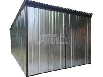 Garaż blaszany 3x4m - Brama - ocynk - Dach spad w tył GP577