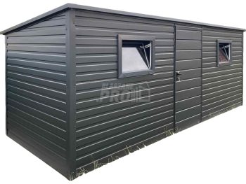 Schowek - Domek Ogrodowy 5x2m - drzwi - 2x okno - antracyt - dach spad w tył GP619