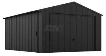 Garaż blaszany 4x5m - brama uchylna - drzwi - blacha na rąbek - dach dwuspadowy GP636
