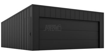 Garaż blaszany 6x6m - brama segmentowa - drzwi - blacha na rąbek - dach spad w tył GP645