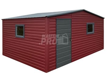 Schowek - Domek ogrodowy 5x4m - drzwi - Antracyt - wiśnia - 2x okna Dach dwuspadowy GP669