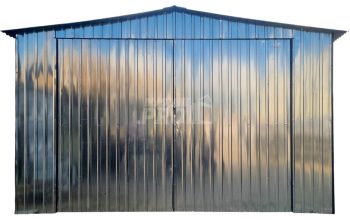 Garaż blaszny 5x6m - brama dwuskrzydłowa - ocynk - dach dwuspadowy GP685