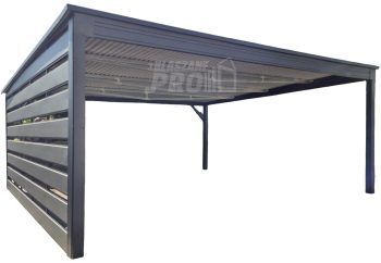 Wiata samochodowa CarPort 5,5x5m - antracyt - dach spad w tył GP699