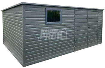 Schowek - Domek Ogrodowy 4,5x3m - Drzwi - okno - antracyt - dach spad w tył GP757