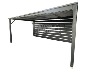 Carport - wiata samochodowa 4x6 m - dodatkowa zabudowa - antracyt - dach spad w tył GP734