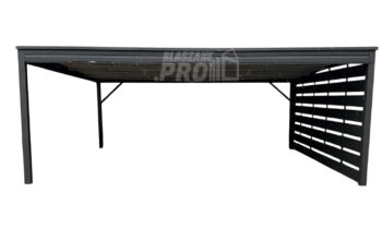 Carport - wiata samochodowa 6x5 m - dodatkowa zabudowa - antracyt - dach spad w tył GP735